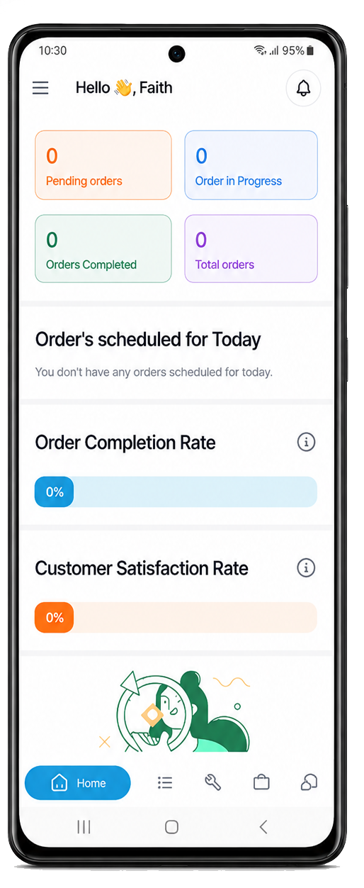 Front App Screen Mockup